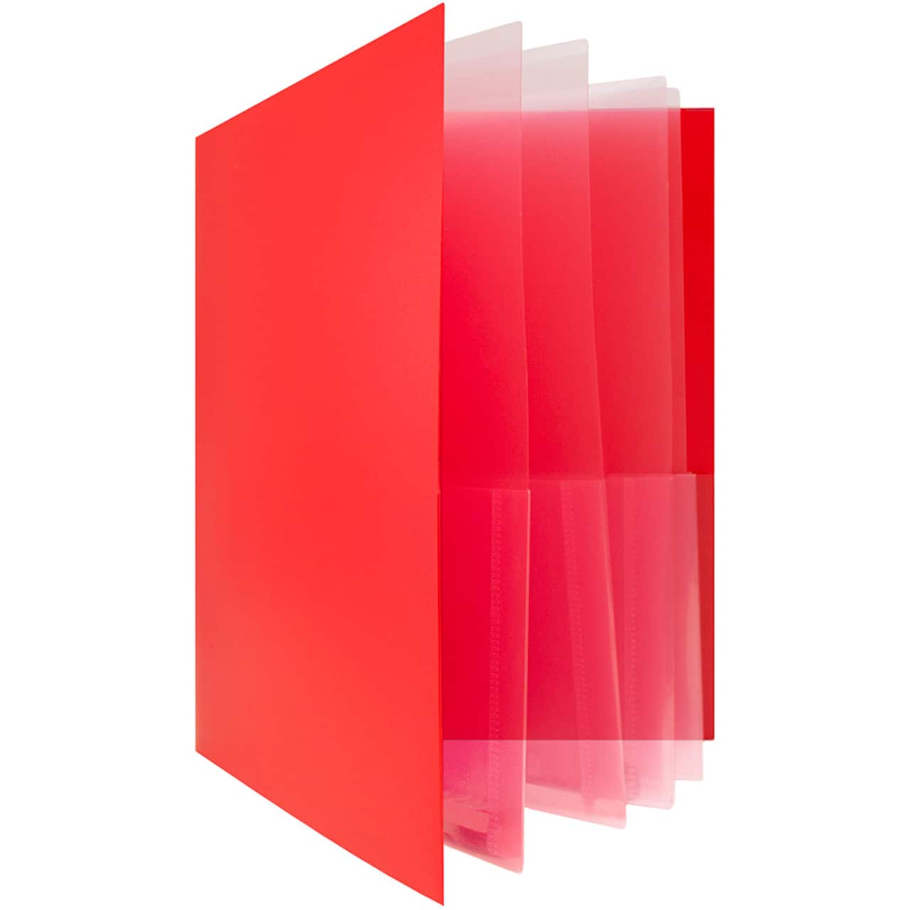 JAM Paper Heavy Duty Plastic 10-Pocket Folder, 2ct.